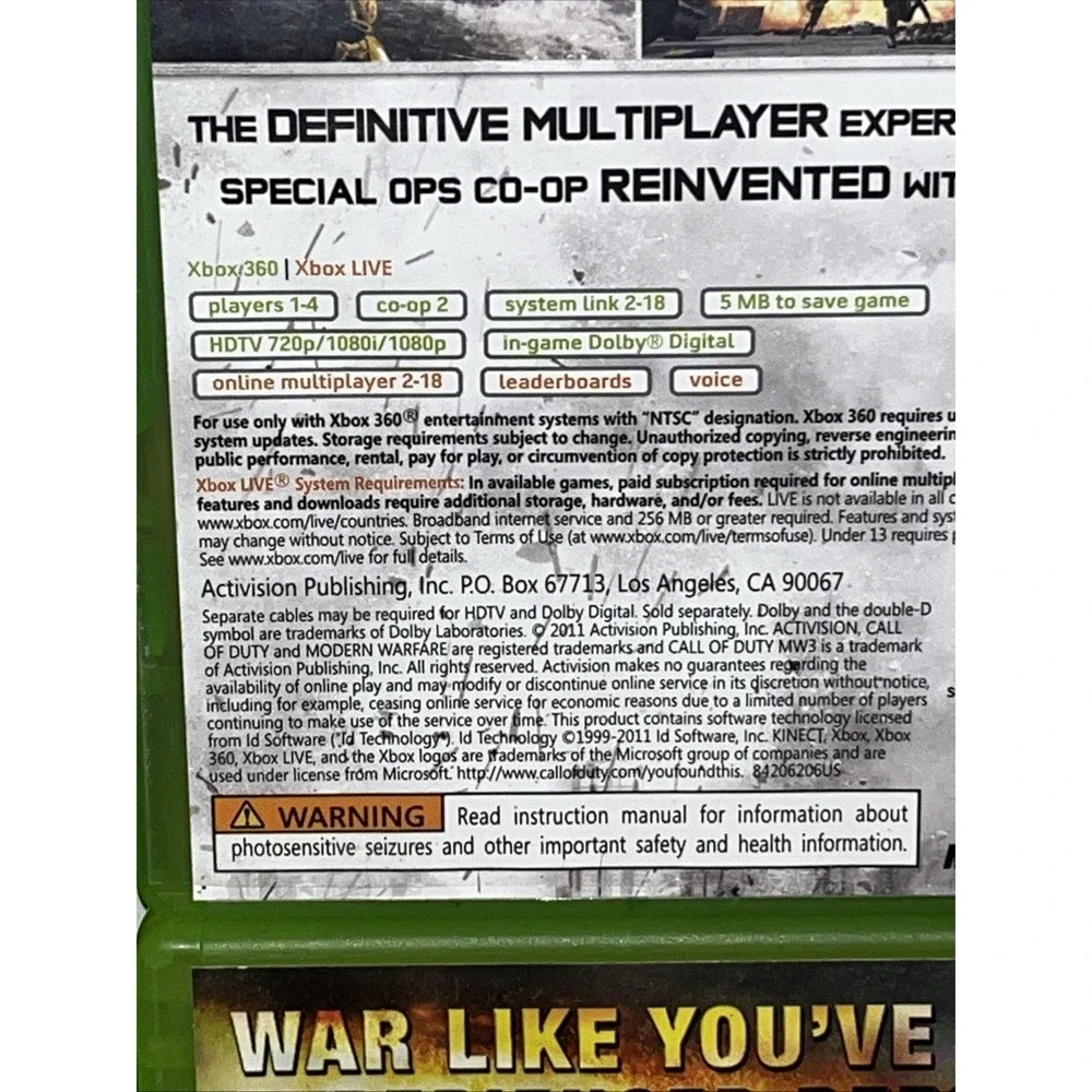 Call of Duty Xbox 360 Lot Of 4 Black Ops 1 Call Of Duty 3 World At War MW3 Set